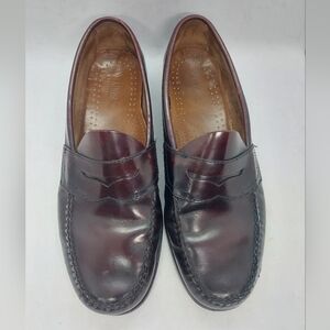Bass Weejuns Penny Loafers Mens Size 8.5D Oxblood Leather Slip On Classic Shoes